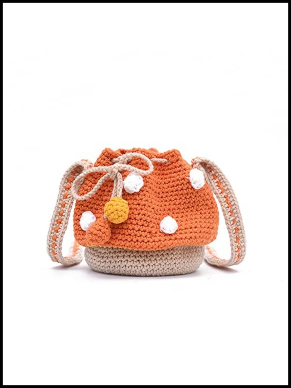 Handmade Knitted Mushroom Shoulder Bag Wool Crochet Purse for Women
